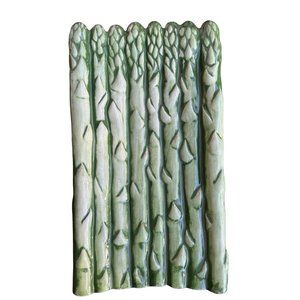 Vintage Asparagus Serving Tray Ceramic Pottery Signed Majolica 1975 Duncan